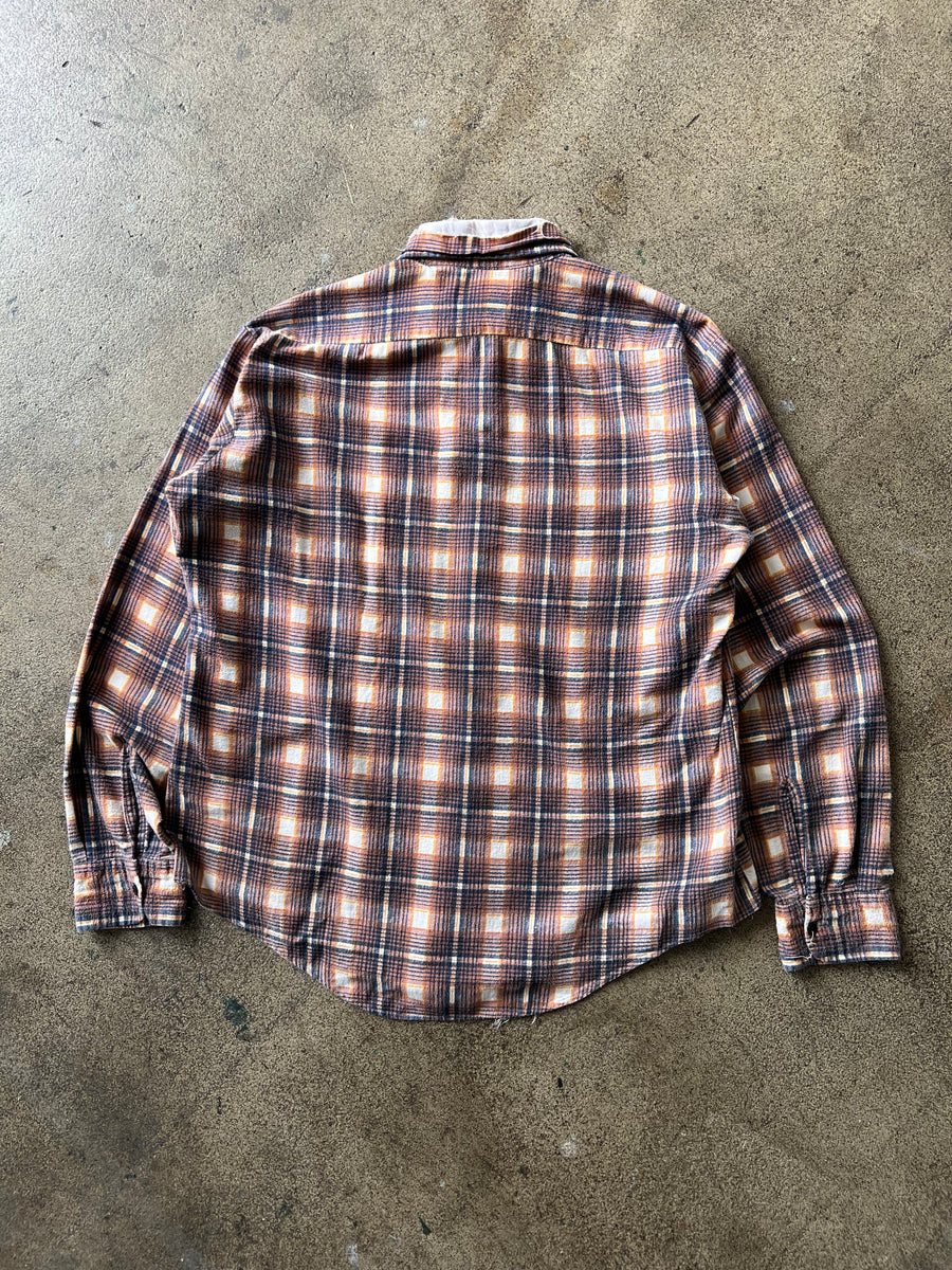 1980s JC Penney Orange Plaid Flannel Shirt