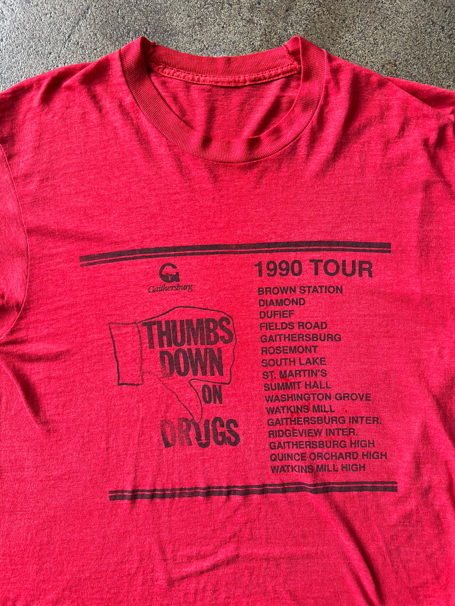 1990s Thumbs Down On Drugs Tee