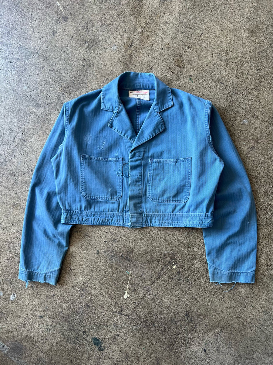 1960s Cropped Blue HBT Work Jacket