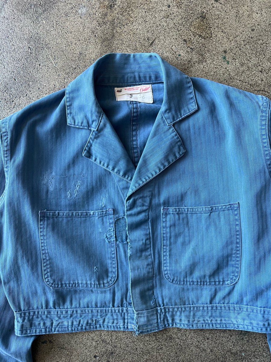 1960s Cropped Blue HBT Work Jacket