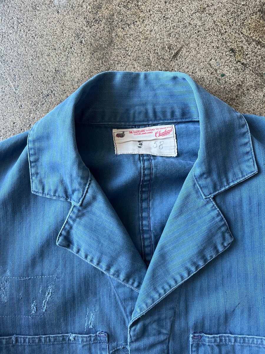 1960s Cropped Blue HBT Work Jacket