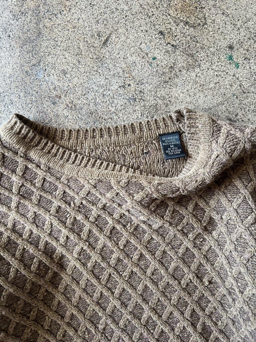 2000s Geometric Brown Sweater