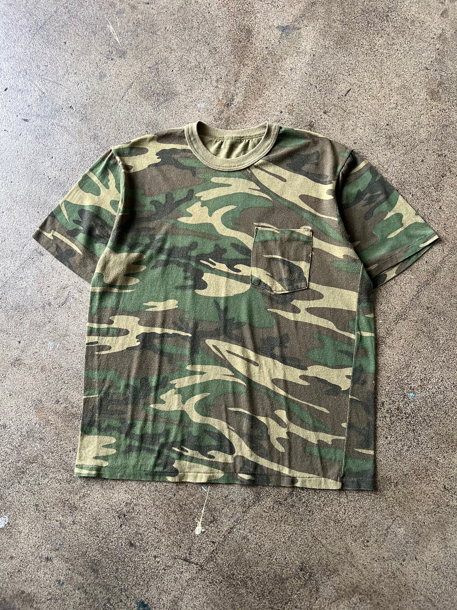 1980s Camo Ringer Pocket Tee