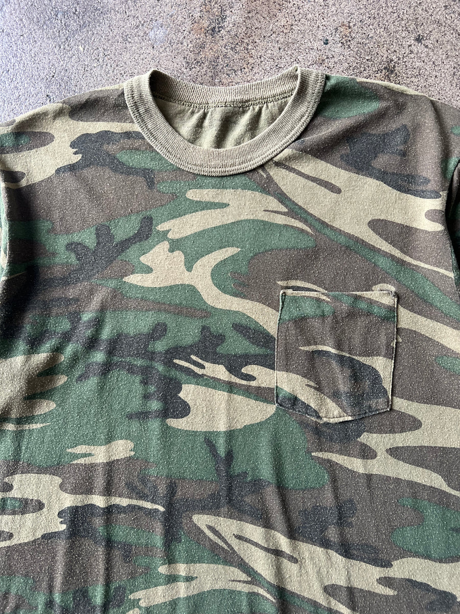 1980s Camo Ringer Pocket Tee