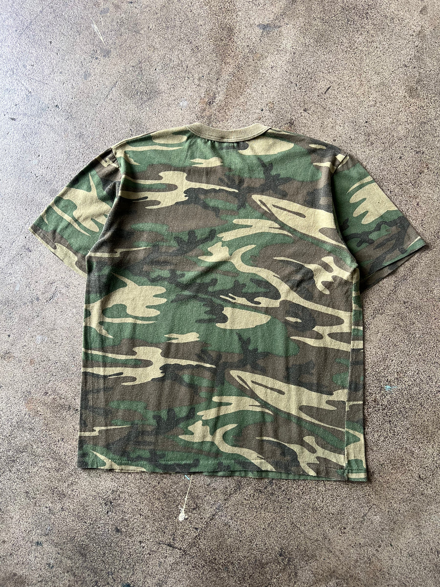 1980s Camo Ringer Pocket Tee