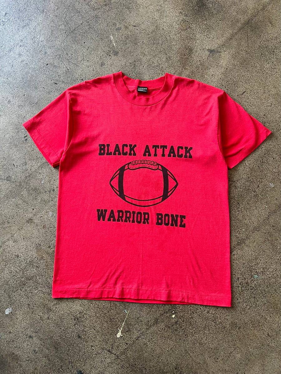 1990s Black Attack Warrior Bone Football Tee