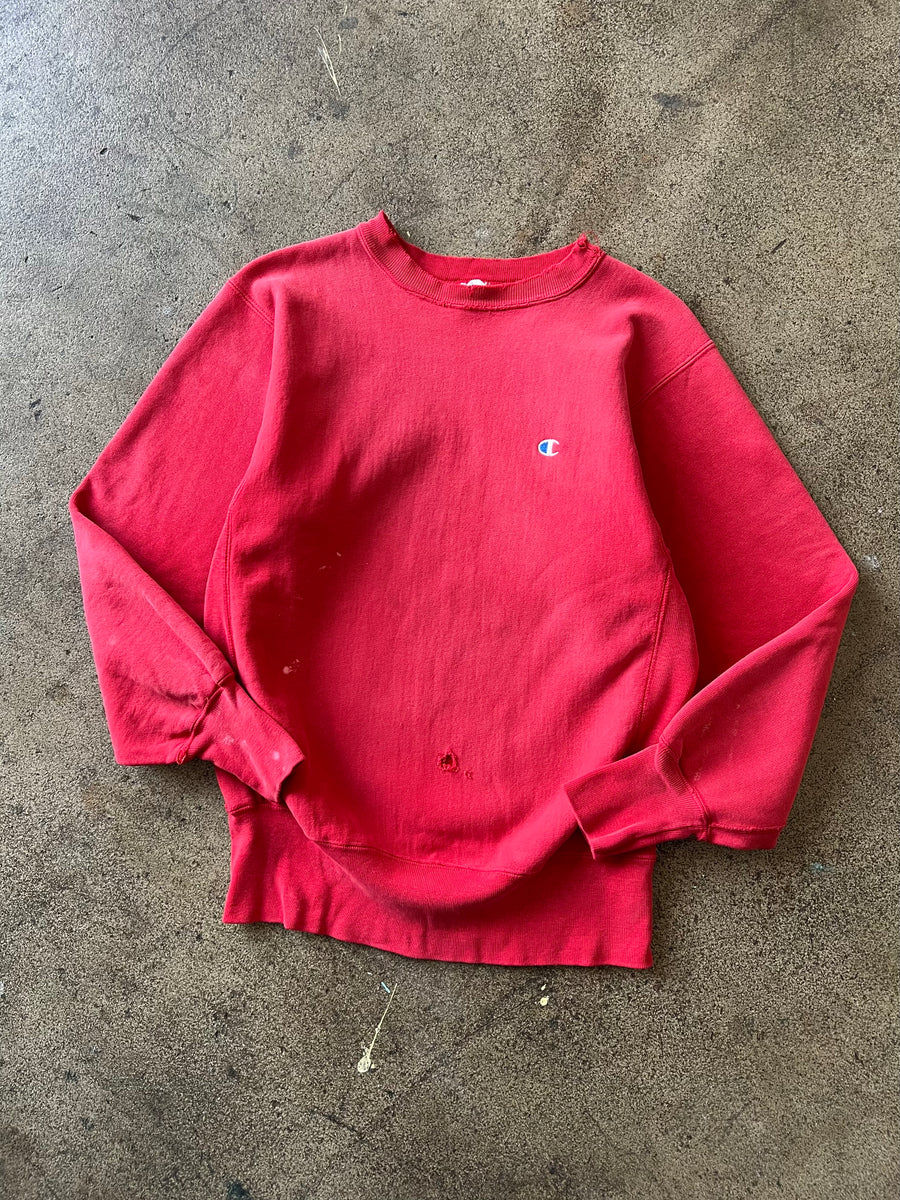 1980s Champion Reverse Weave Faded Red Sweatshirt