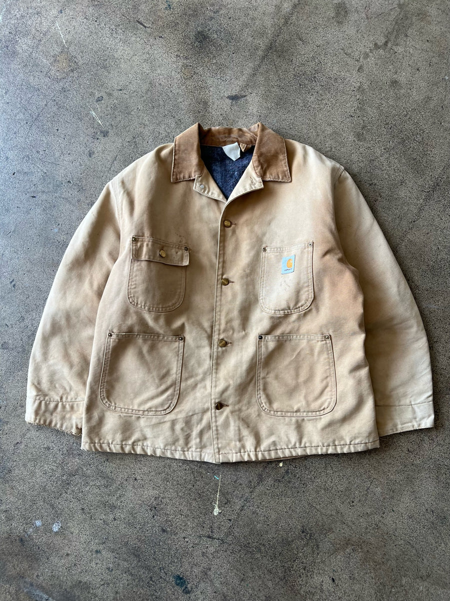 1990s Carhartt Faded Tan Chore Coat