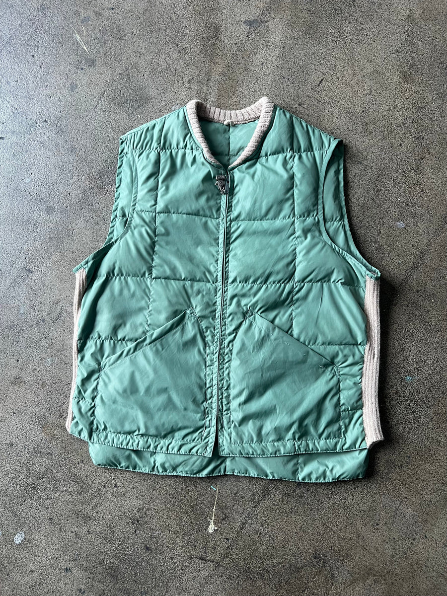 1970s Green Quilted Vest