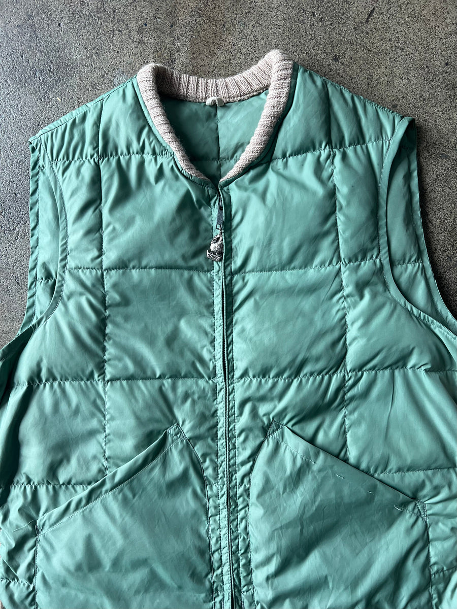 1970s Green Quilted Vest