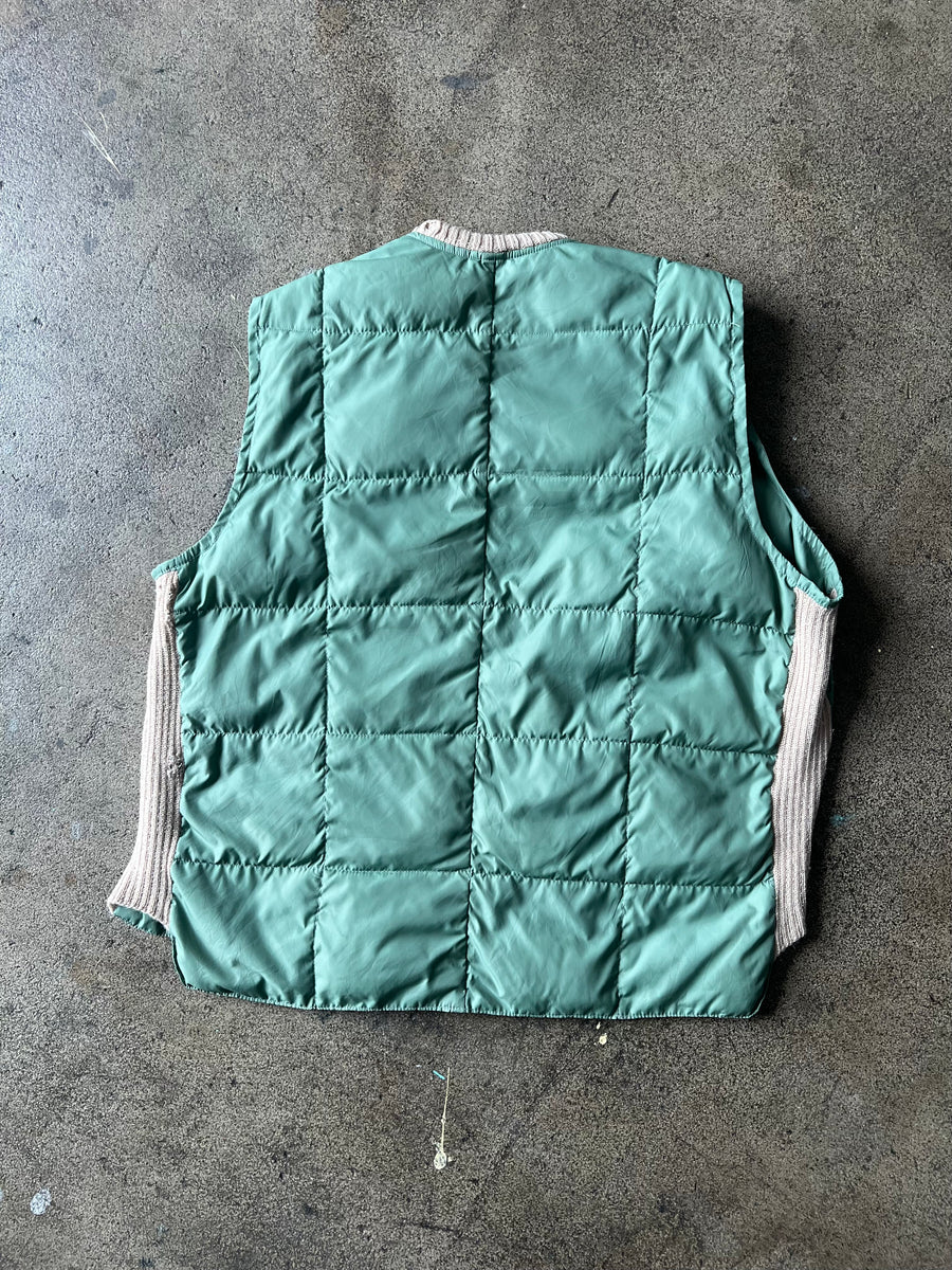 1970s Green Quilted Vest