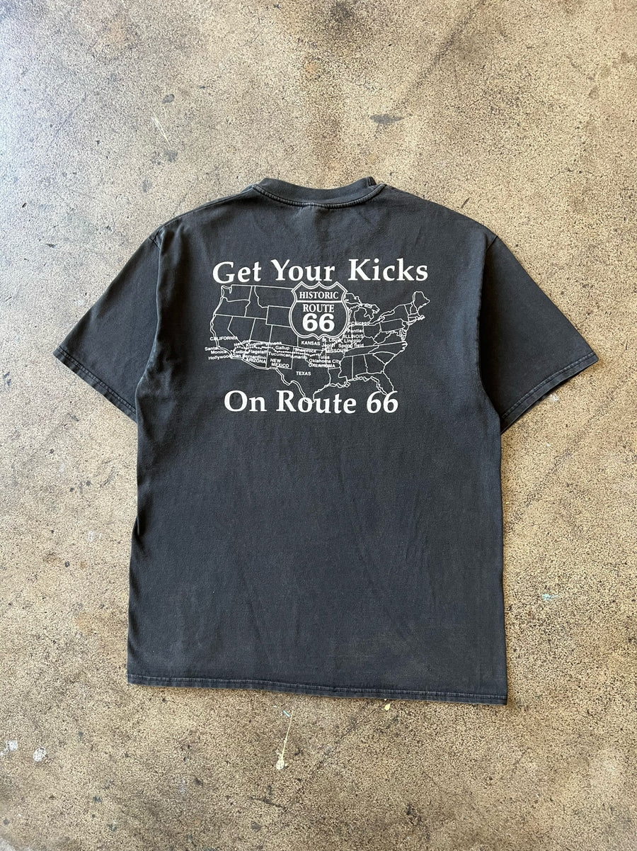 Faded black Route 66 t-shirt