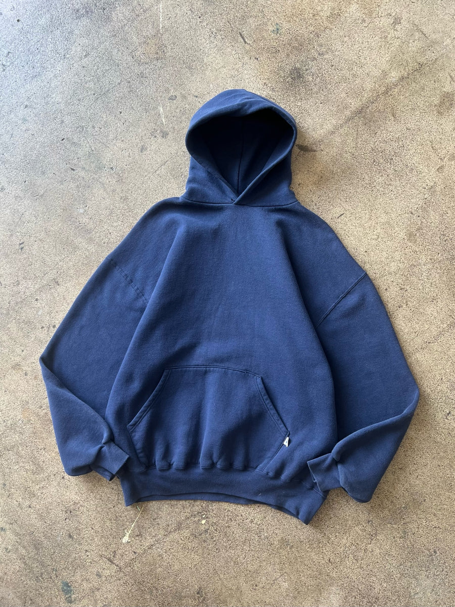 1990s Russell Hoodie Faded Navy