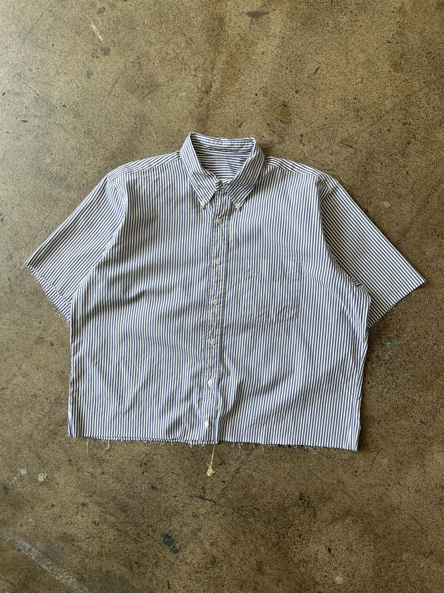 1990s Chopped + Cropped Striped Shirt