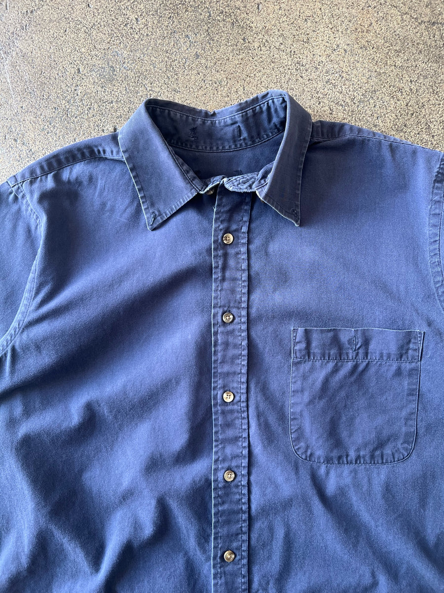 2000s Blue Cropped + Chopped Shirt