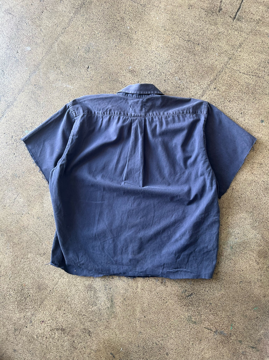 2000s Blue Cropped + Chopped Shirt