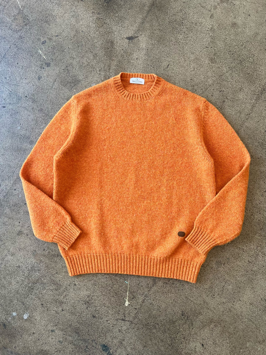 1990s Valentino Studio Orange Wool Sweater