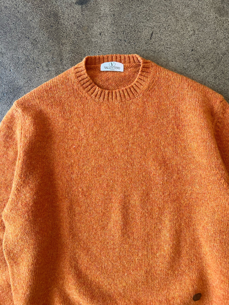 1990s Valentino Studio Orange Wool Sweater