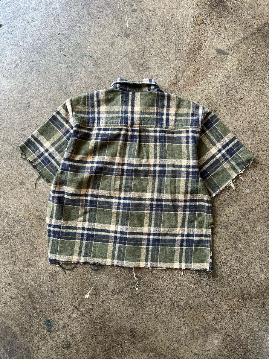 2000s Plaid Cropped & Chopped Shirt