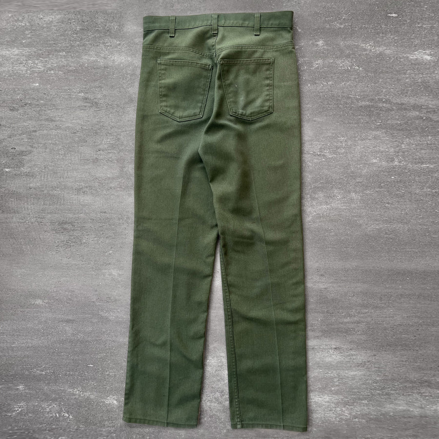 1970s Big Mac Work Pants Faded Green 33