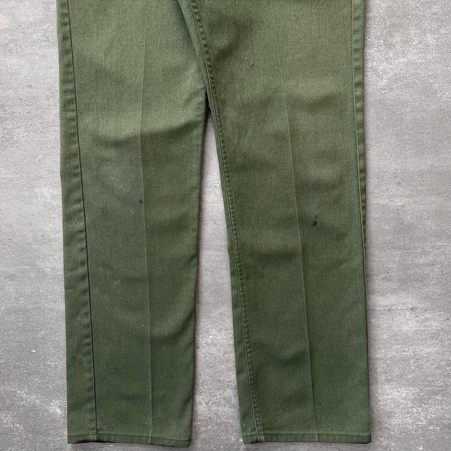 1970s Big Mac Work Pants Faded Green 33
