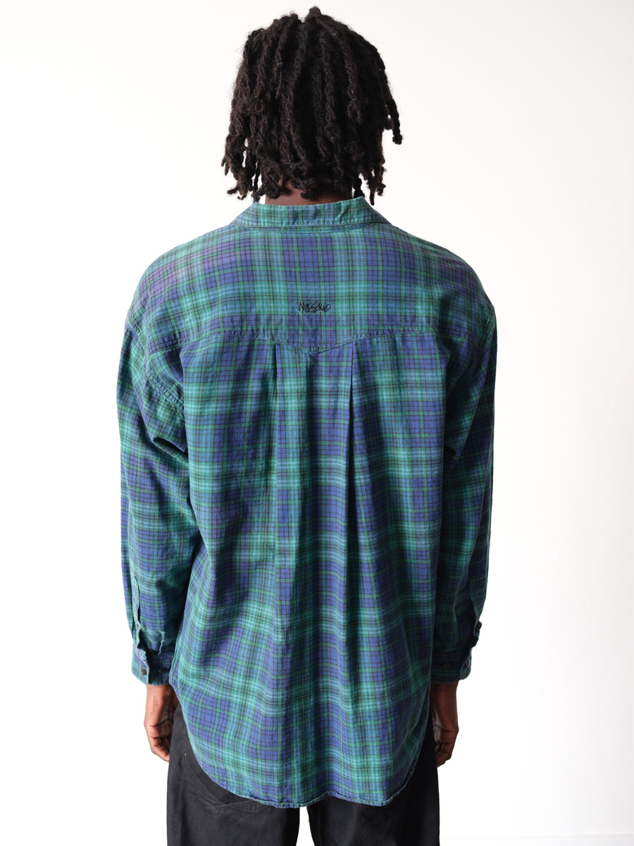 1990s Mossimo Tartan Plaid Four Pocket Shirt Chore Coat