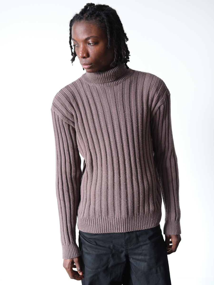 1990s Agnes B Homme Merino Knit Turtleneck Sweater