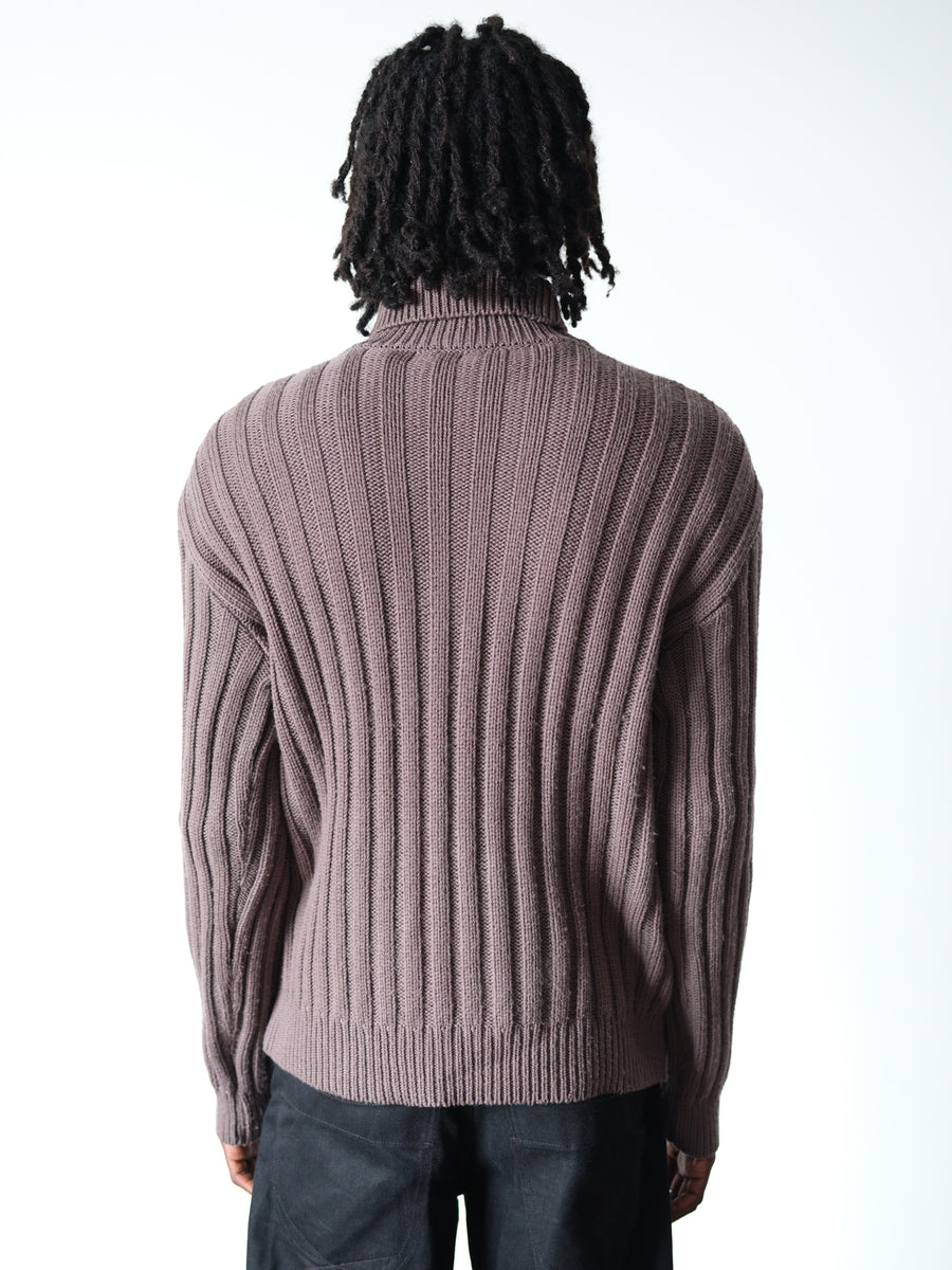 1990s Agnes B Homme Merino Knit Turtleneck Sweater