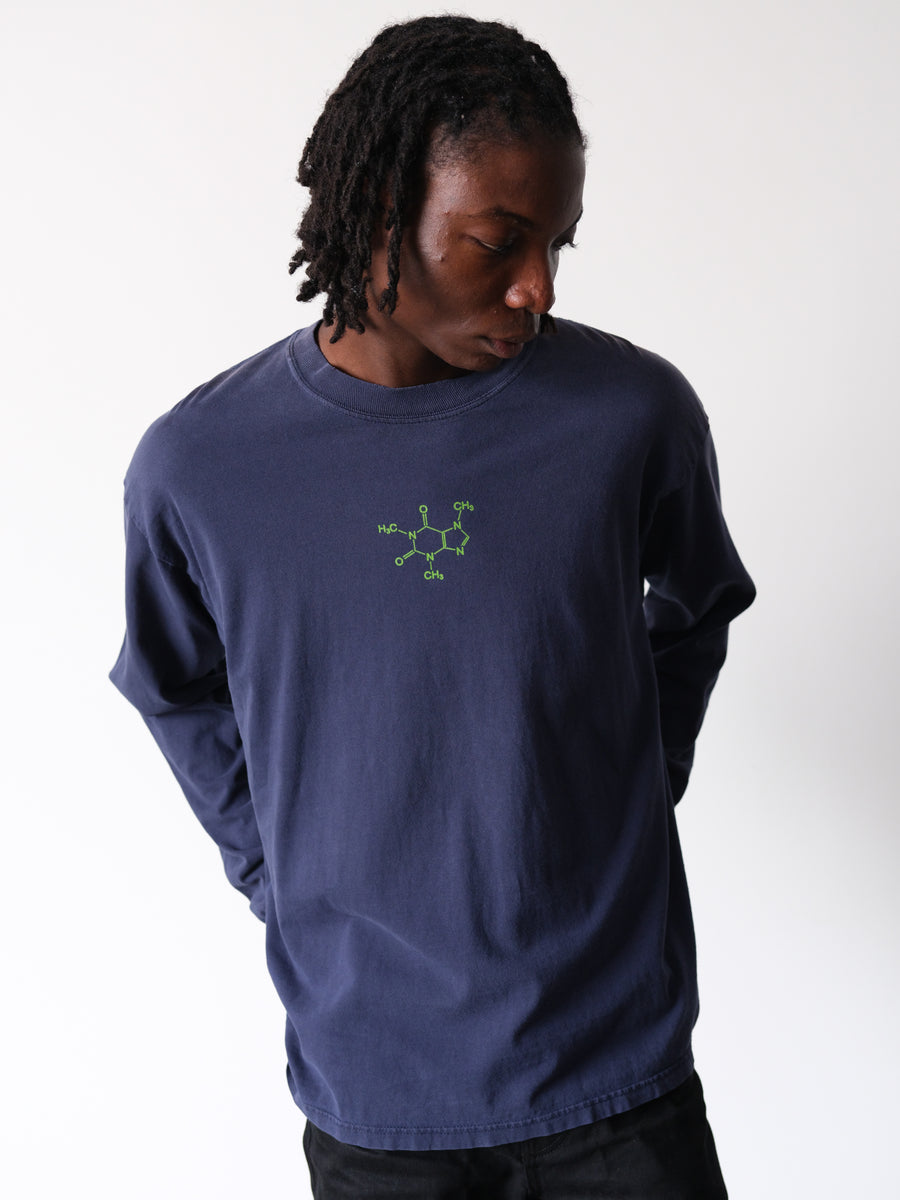 2000s Caffeine Compound Faded Blue Long Sleeve