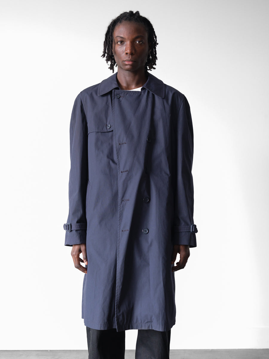 1980s Military Navy Trench Coat