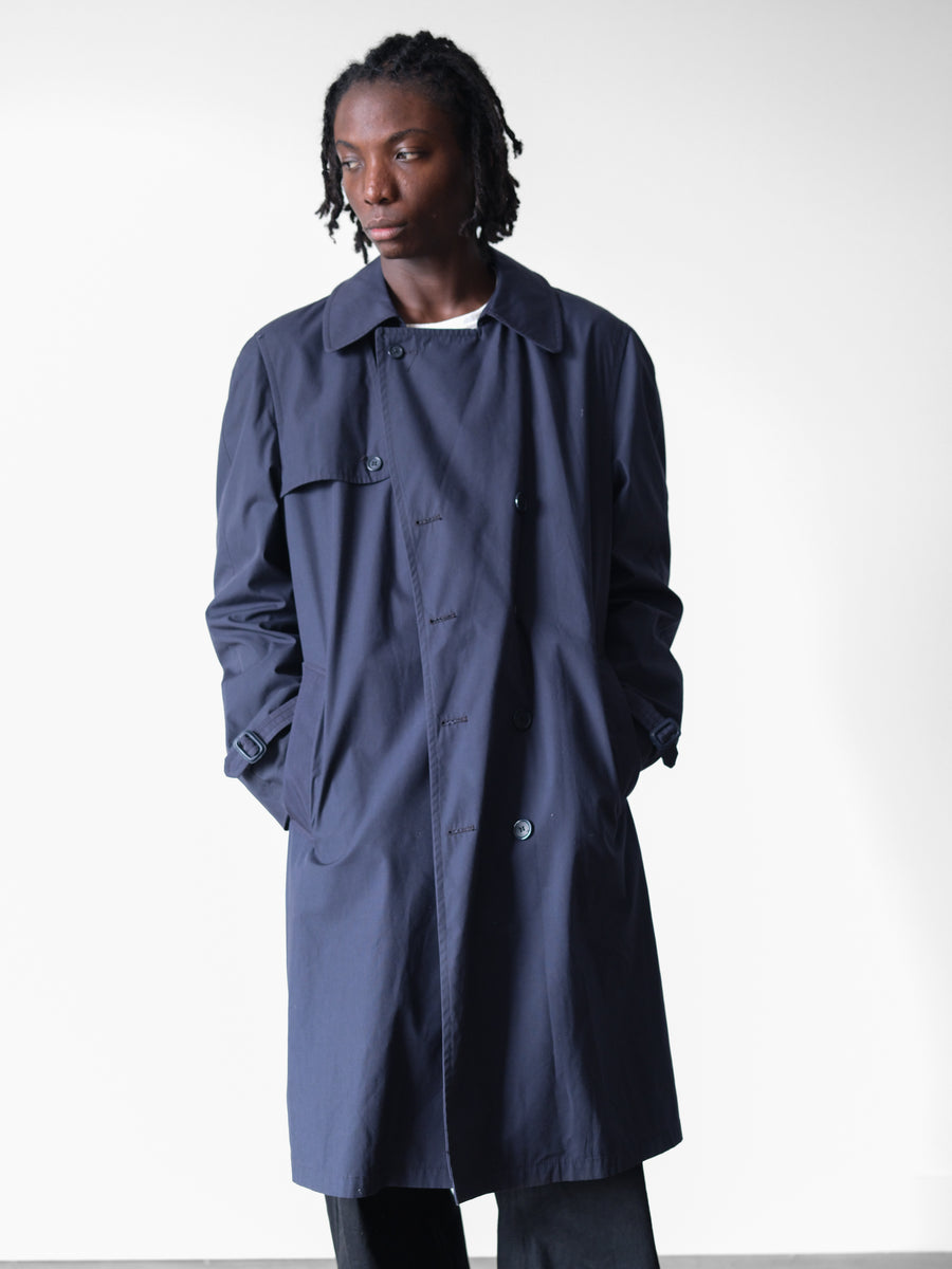 1980s Military Navy Trench Coat