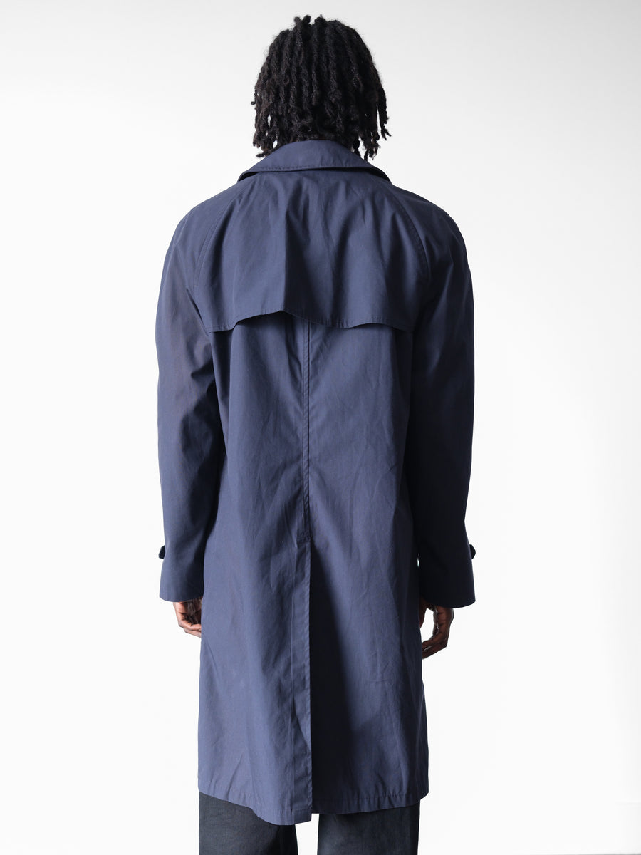 1980s Military Navy Trench Coat