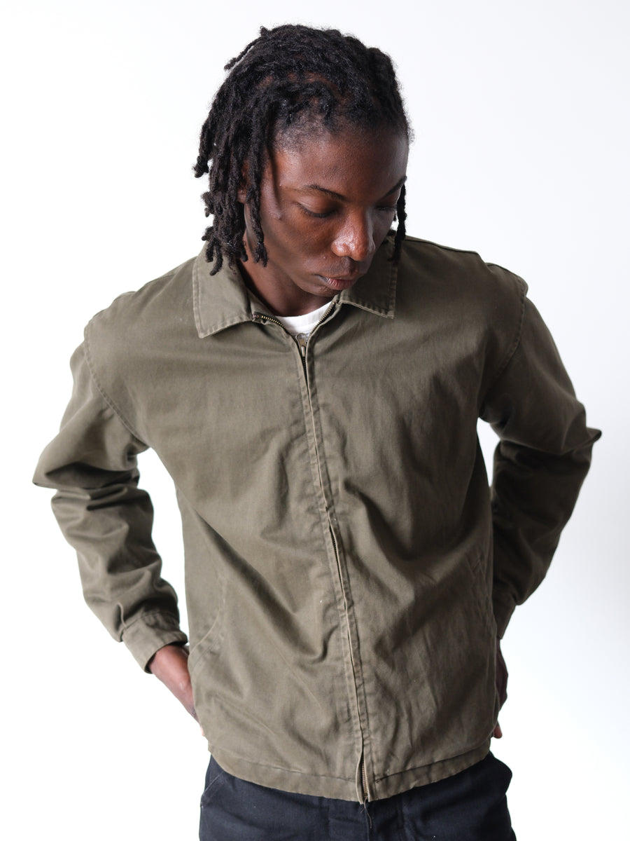 1990s-00s Olive Green Boxy Work Jacket