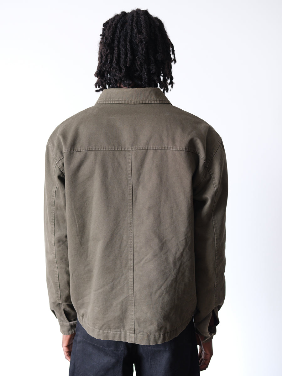 1990s-00s Olive Green Boxy Work Jacket