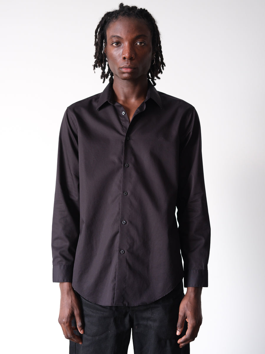 2000s Calvin Klein Black Slim Fit Indie Sleaze Dress Shirt