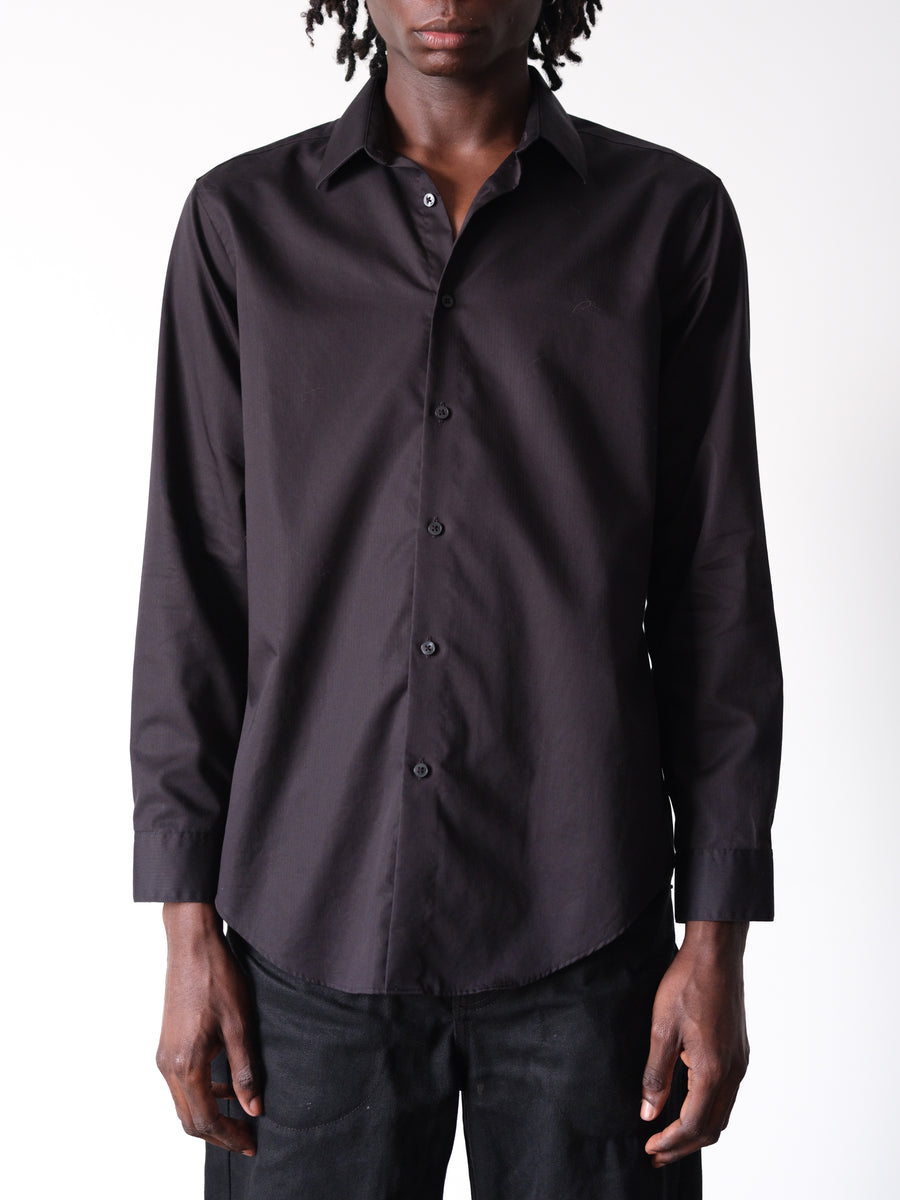 2000s Calvin Klein Black Slim Fit Indie Sleaze Dress Shirt