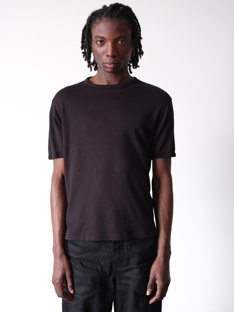 2000s Chrissy Black Ribbed Rayon Black Tee