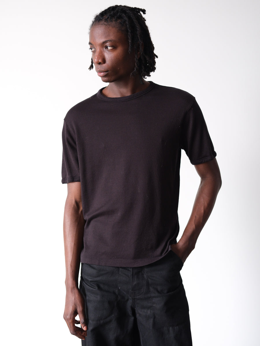 2000s Chrissy Black Ribbed Rayon Black Tee
