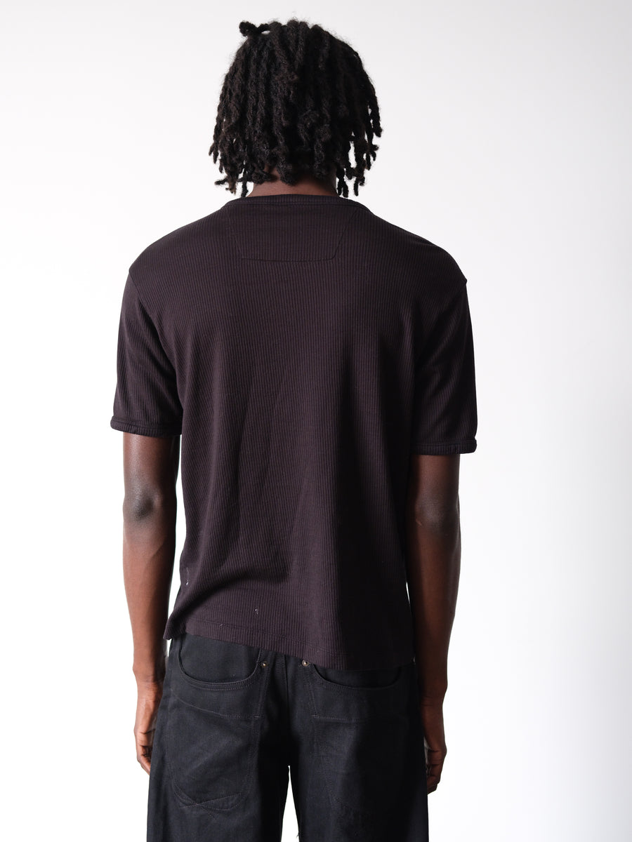 2000s Chrissy Black Ribbed Rayon Black Tee
