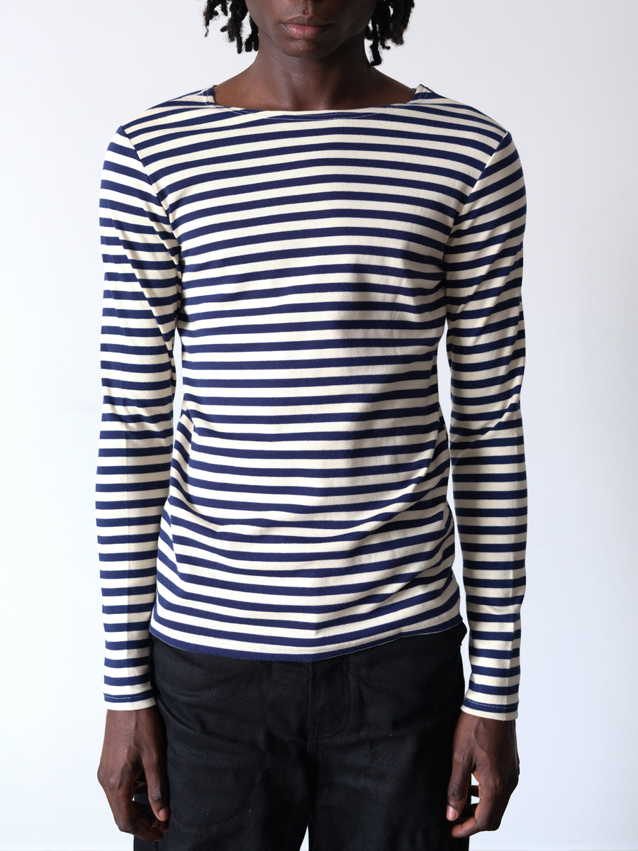 1990s-00s Breton Sailor Blue Striped Shirt