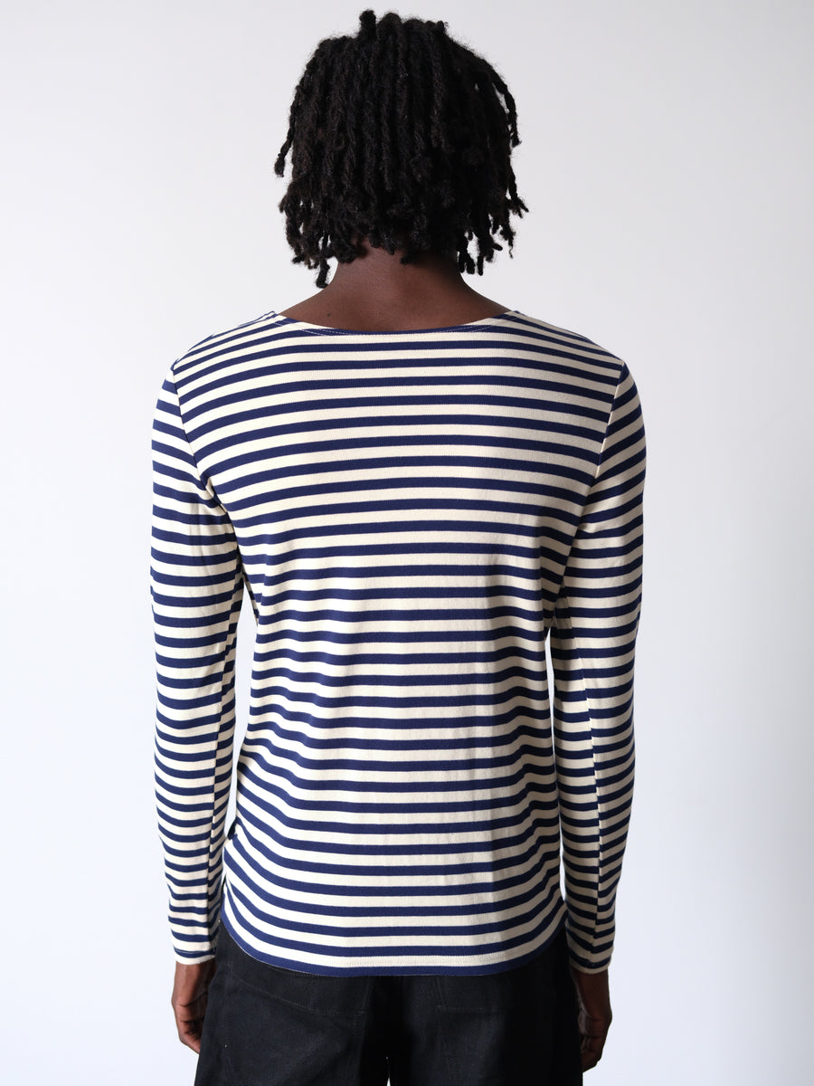 1990s-00s Breton Sailor Blue Striped Shirt