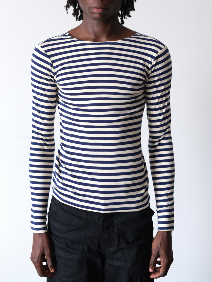 1990s-00s Breton Sailor Blue Striped Shirt