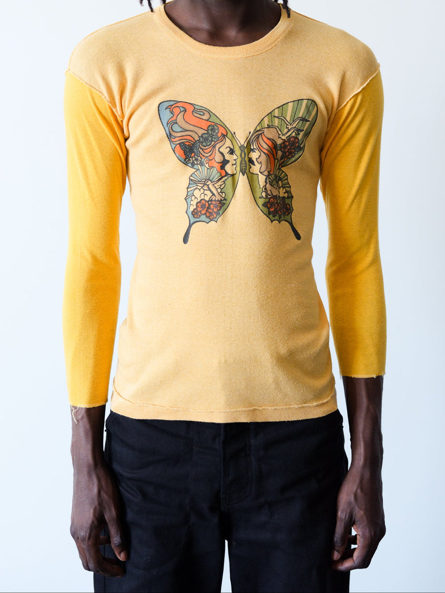 1970s Butterfly Trippy 3/4 Sleeve Tee