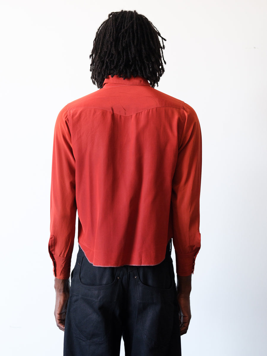 1970s H Bar C Burnt Orange Pearl Snap Western Shirt