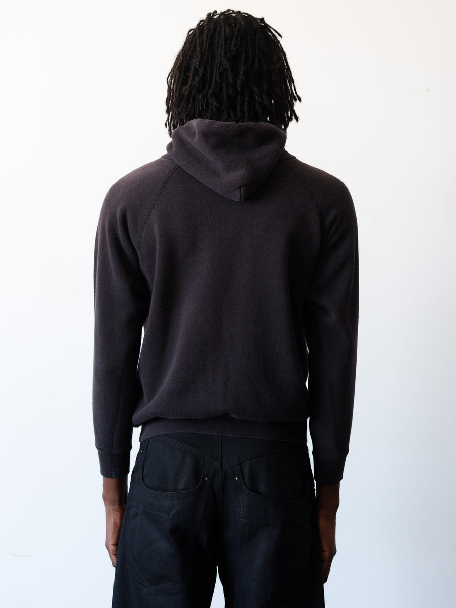 1980s Faded Black Raglan Hoodie