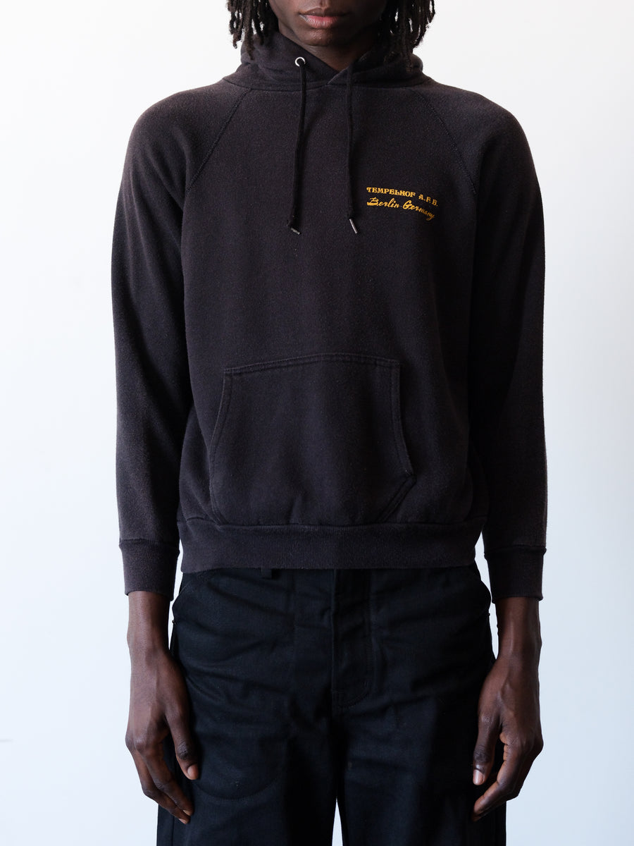 1980s Faded Black Raglan Hoodie