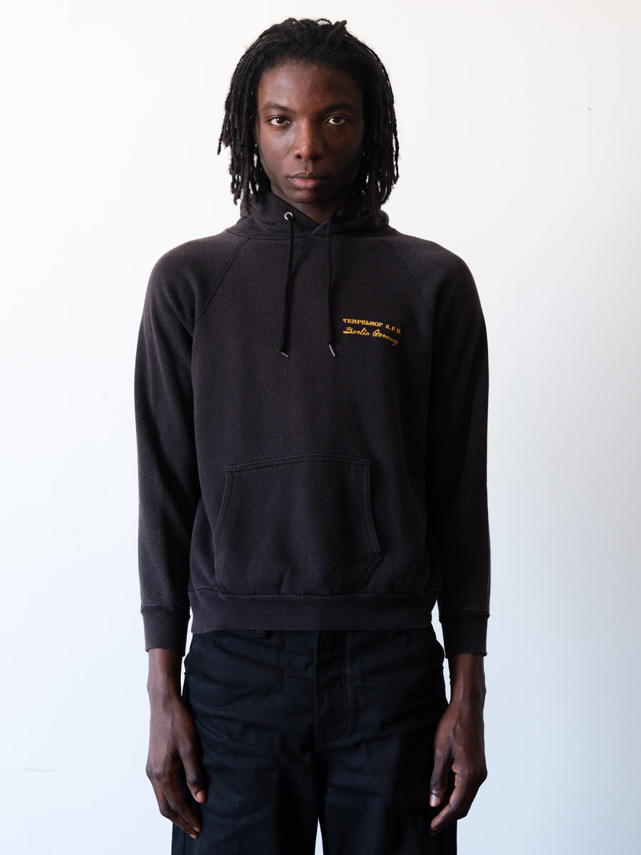 1980s Faded Black Raglan Hoodie