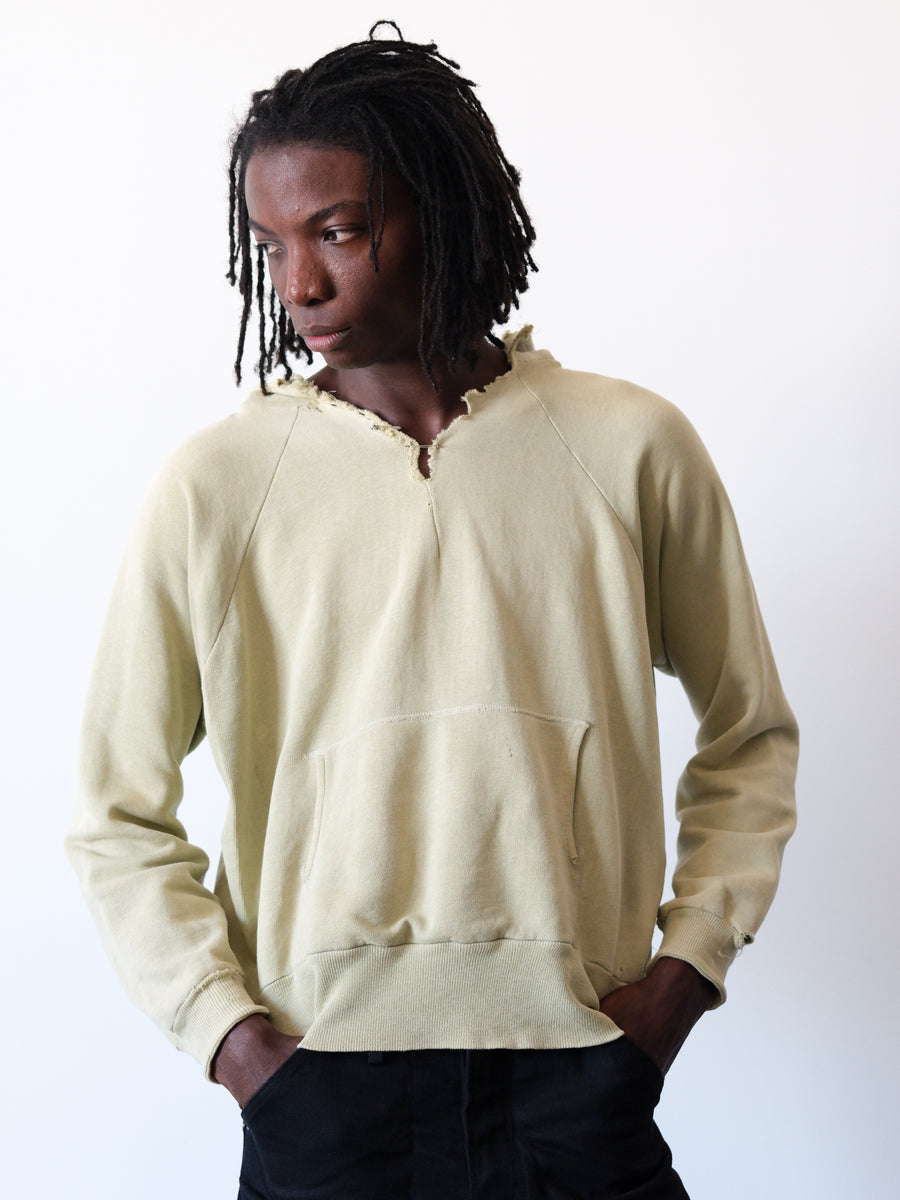 1950s Pistachio Distressed Raglan Hoodie