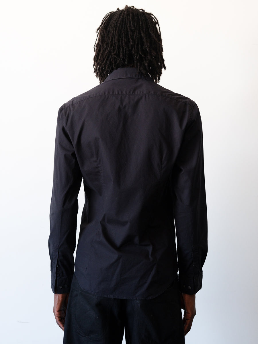 2000s Calvin Klein Indie Sleaze Slim Fit Black Button Up Shirt