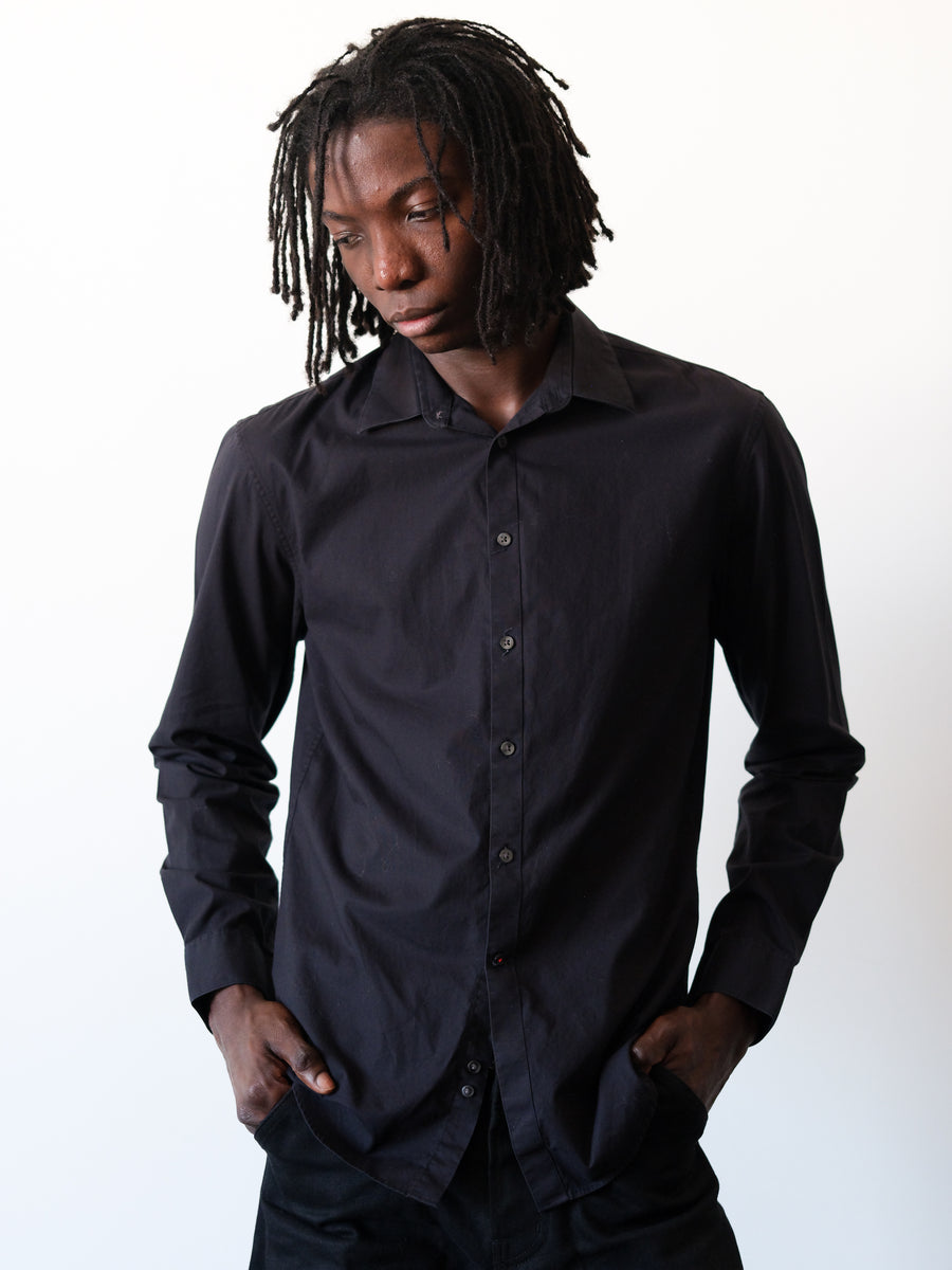 2000s Calvin Klein Indie Sleaze Slim Fit Black Button Up Shirt